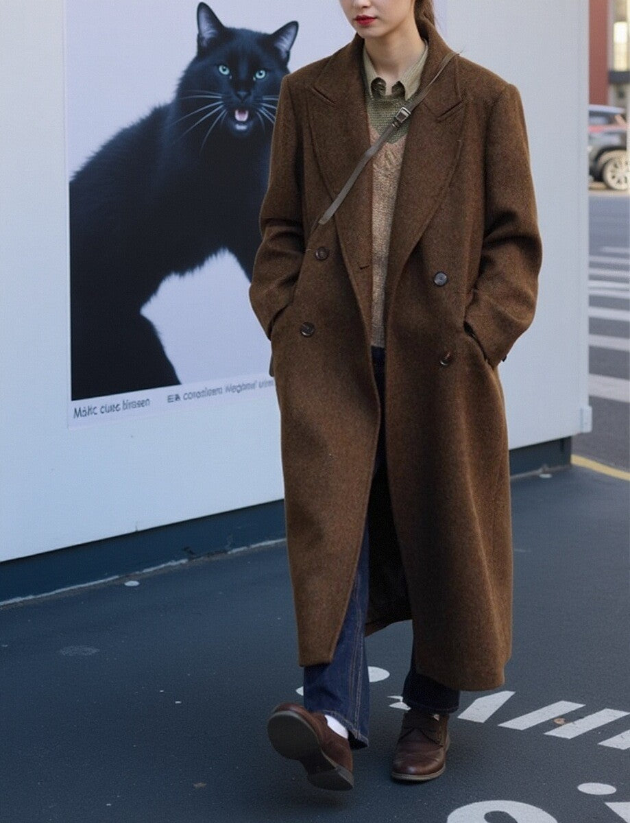 Damen Elegante und moderne Wool Trenchcoat Echoarchiv