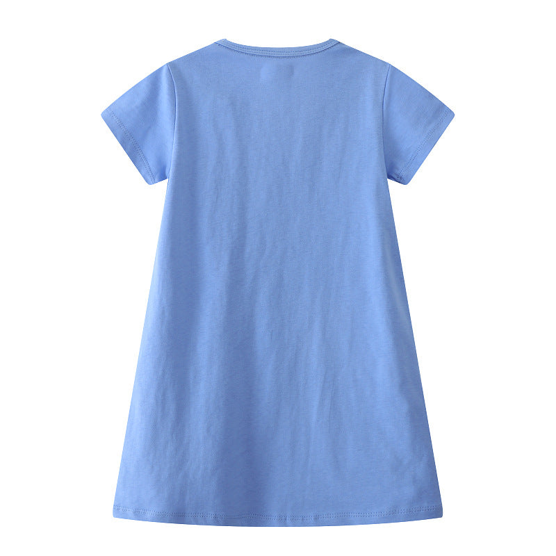 Mädchen Freizeitkleid mit niedlichem Hasen- und Erdbeer-Motiv Echo Archiv