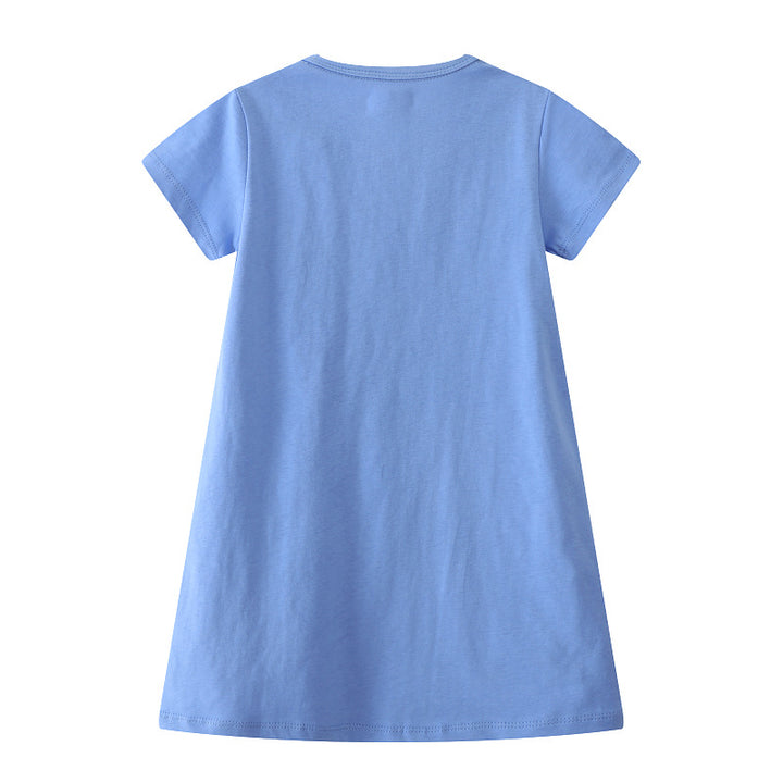 Mädchen Freizeitkleid mit niedlichem Hasen- und Erdbeer-Motiv Echo Archiv