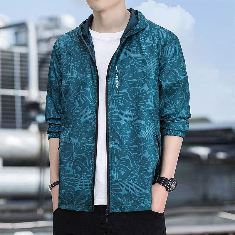 Herren Leichte Sportjacke mit modischem Blumendruck Echo Archiv