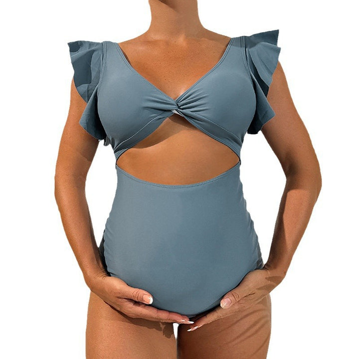 Damen Badeanzug Set mit raffiniertem Knotendesign und modischen Rüschendetails Echo Archiv