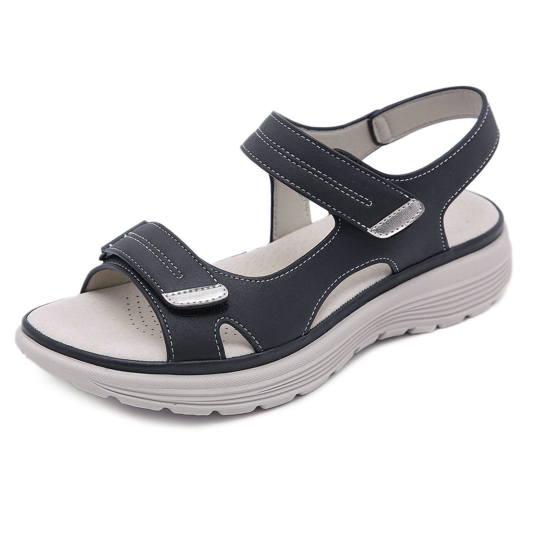 Damen Komfort-Sandalen mit dicker Profilsohle und verstellbaren Klettriemen – Sorelia