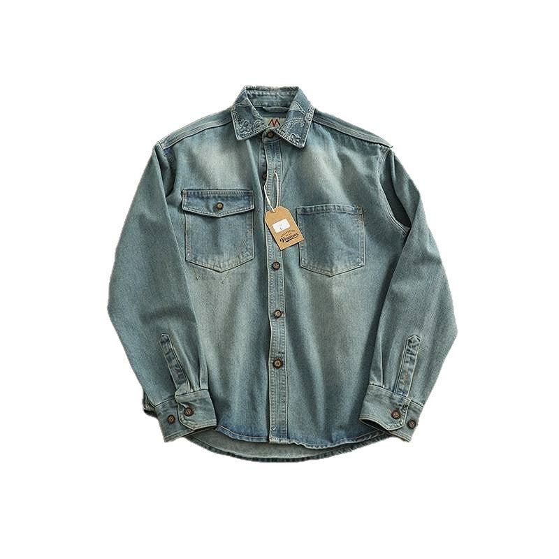 Herren Denim Hemdjacke mit Brusttaschen Echo Archiv