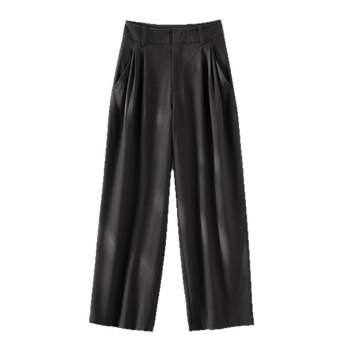 Damen Hochtaillierte Palazzo-Stoffhose mit Bundfalten, Eingrifftaschen und klarer Bügelfalte Echoarchiv