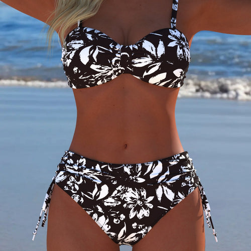 Damen Bikini-Set mit gepolstertem Balconette-Oberteil und hoch geschnittenem Höschen Echo Archiv