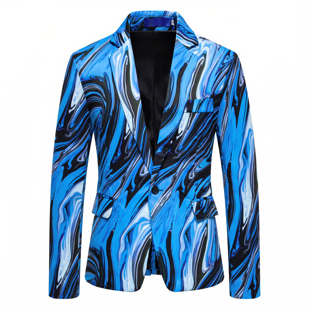 Herren Blazer mit auffälligem Marmormuster und elegantem Schnitt Echoarchiv