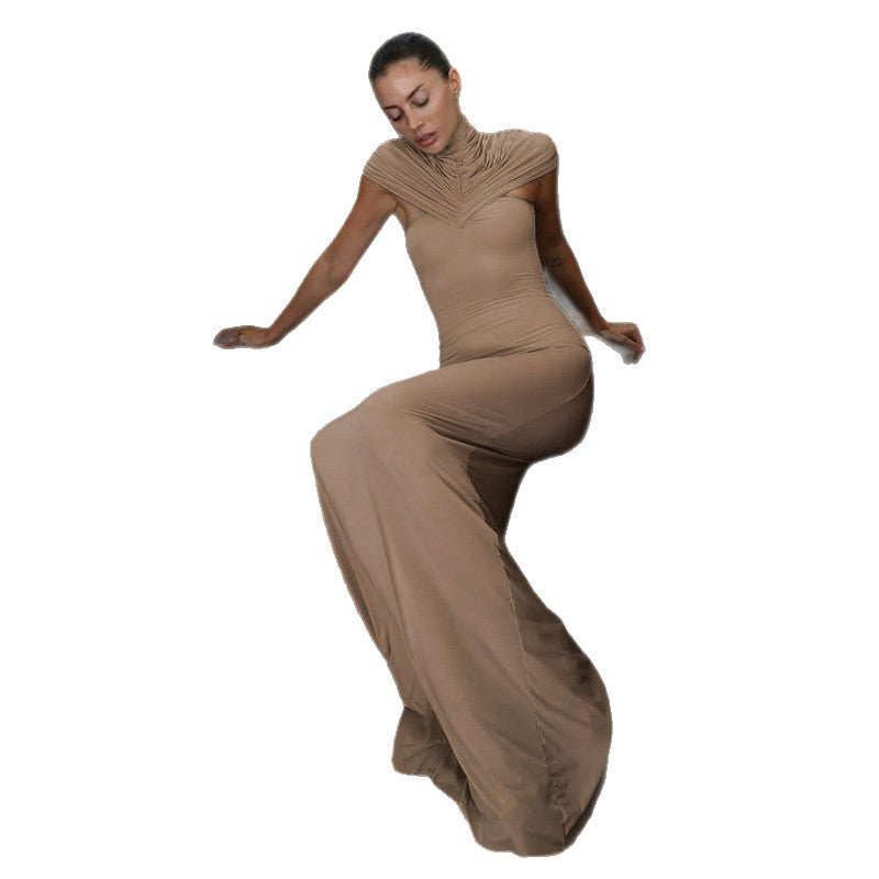 Damen Elegantes bodenlanges Kleid mit raffinierten Drapierungsdetails Echo Archiv