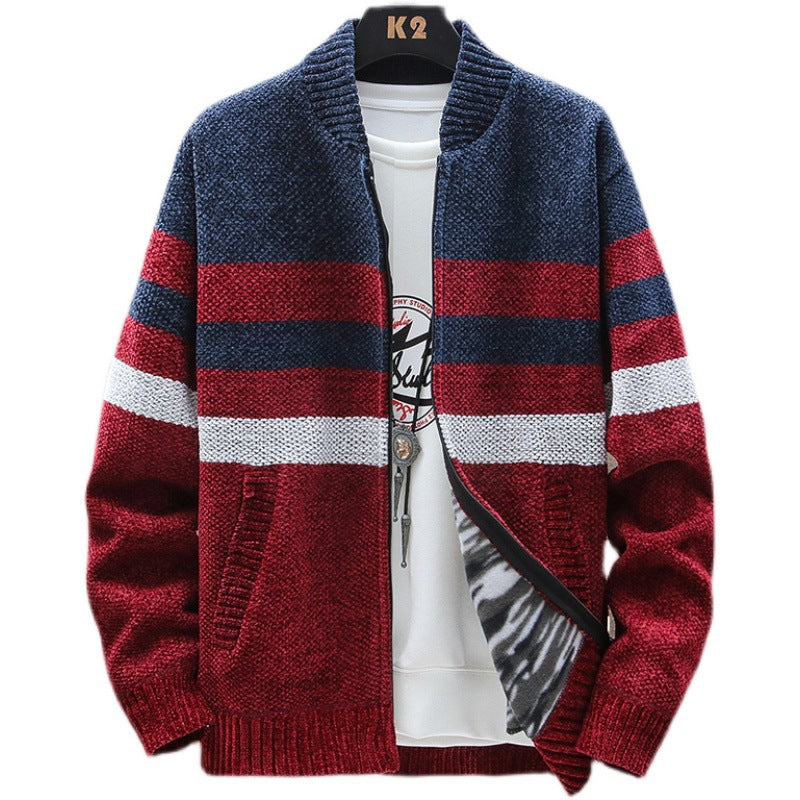 Herren lässige Strickjacke im modernen Streifenlook Echoarchiv