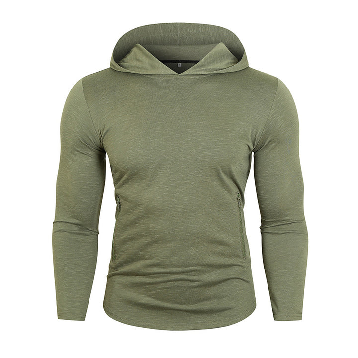 Herren Sportlicher Kapuzenpullover mit funktionalen Reißverschlusstaschen Echoarchiv