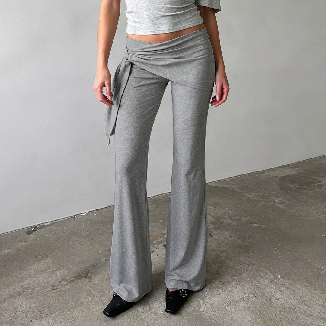 Damen Flair-Loungehose mit Wickelbund, Bindeschal und weitem Schlag Echo Archiv