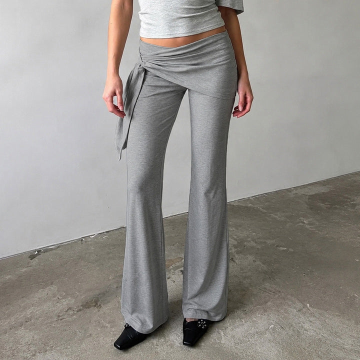 Damen Flair-Loungehose mit Wickelbund, Bindeschal und weitem Schlag Echo Archiv