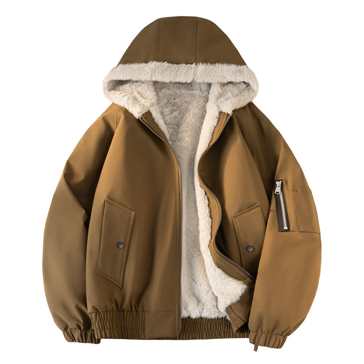 Herren Kapuzen-Bomberjacke mit Teddyfutter, wasserabweisender Außenhülle und Utility-Taschen Echo Archiv