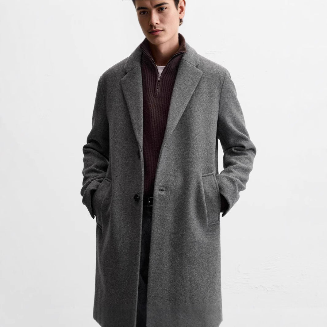 Herren eleganter Wollmantel mit klassischem Schnitt und bequemen Taschen – Montevé