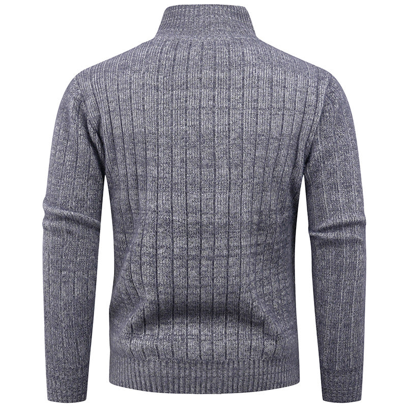 Herren Strickpullover mit modernem Zipper und strukturiertem Design Echoarchiv
