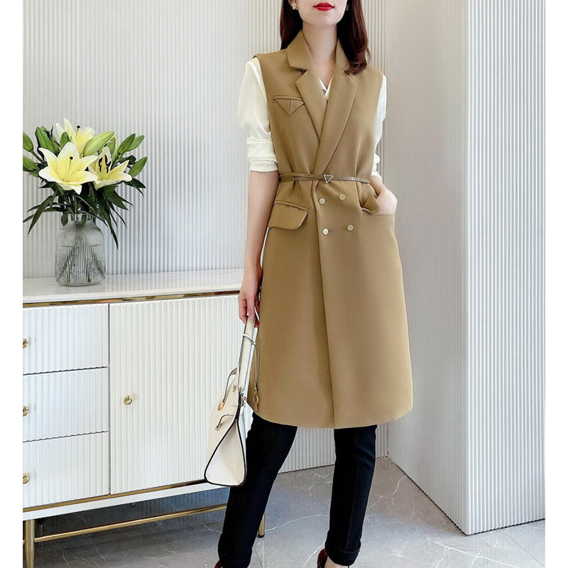 Damen Elegante Weste mit Gürtel Echoarchiv