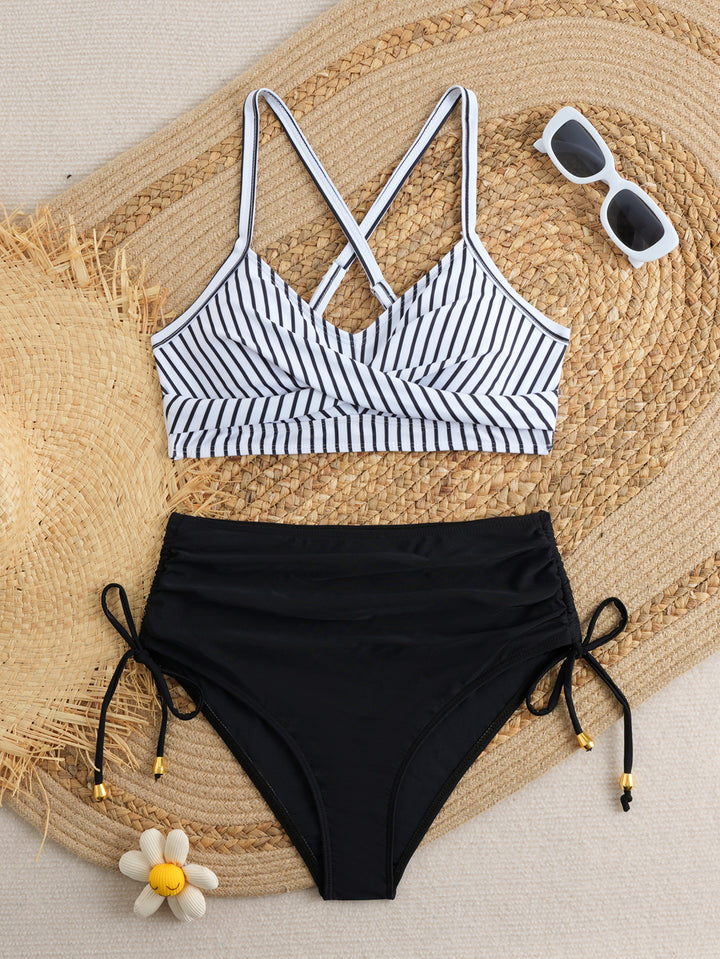Damen Hochtailliertes Bikini-Set mit Wickeloberteil Echo Archiv