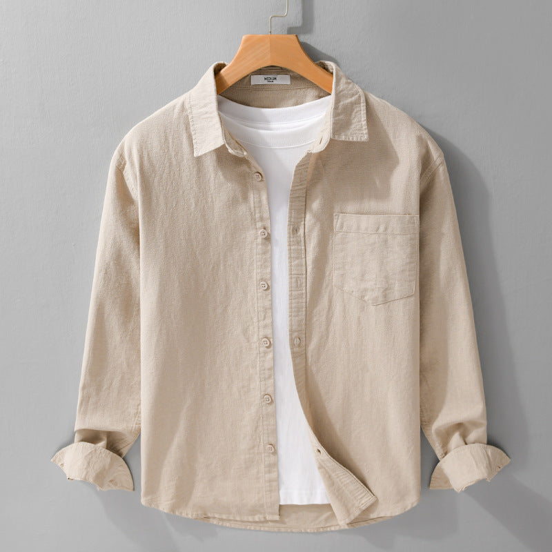 Herren Soft‑Touch Baumwollmix Overshirt im Layering‑Look mit Brusttasche Echoarchiv