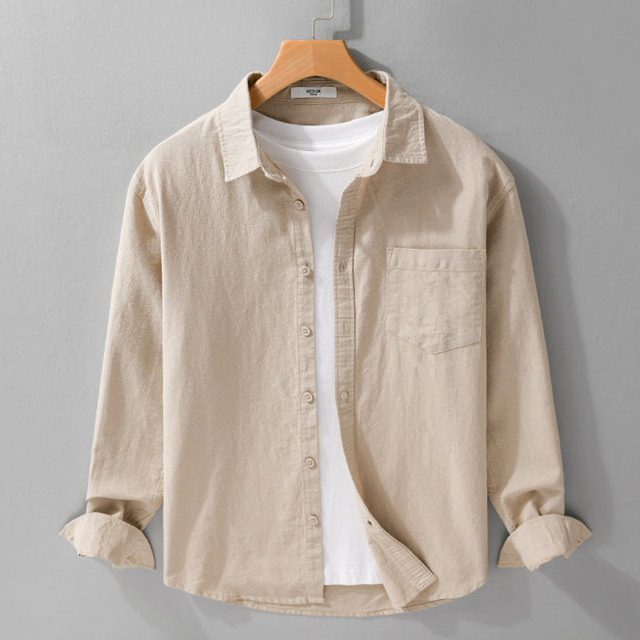 Herren Soft‑Touch Baumwollmix Overshirt im Layering‑Look mit Brusttasche Echoarchiv