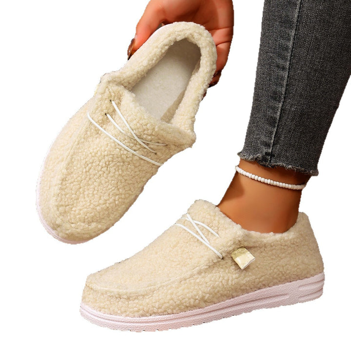 Damen Kuschelige Sherpa-Slipper mit flexibler Gummiaußensohle Echo Archiv