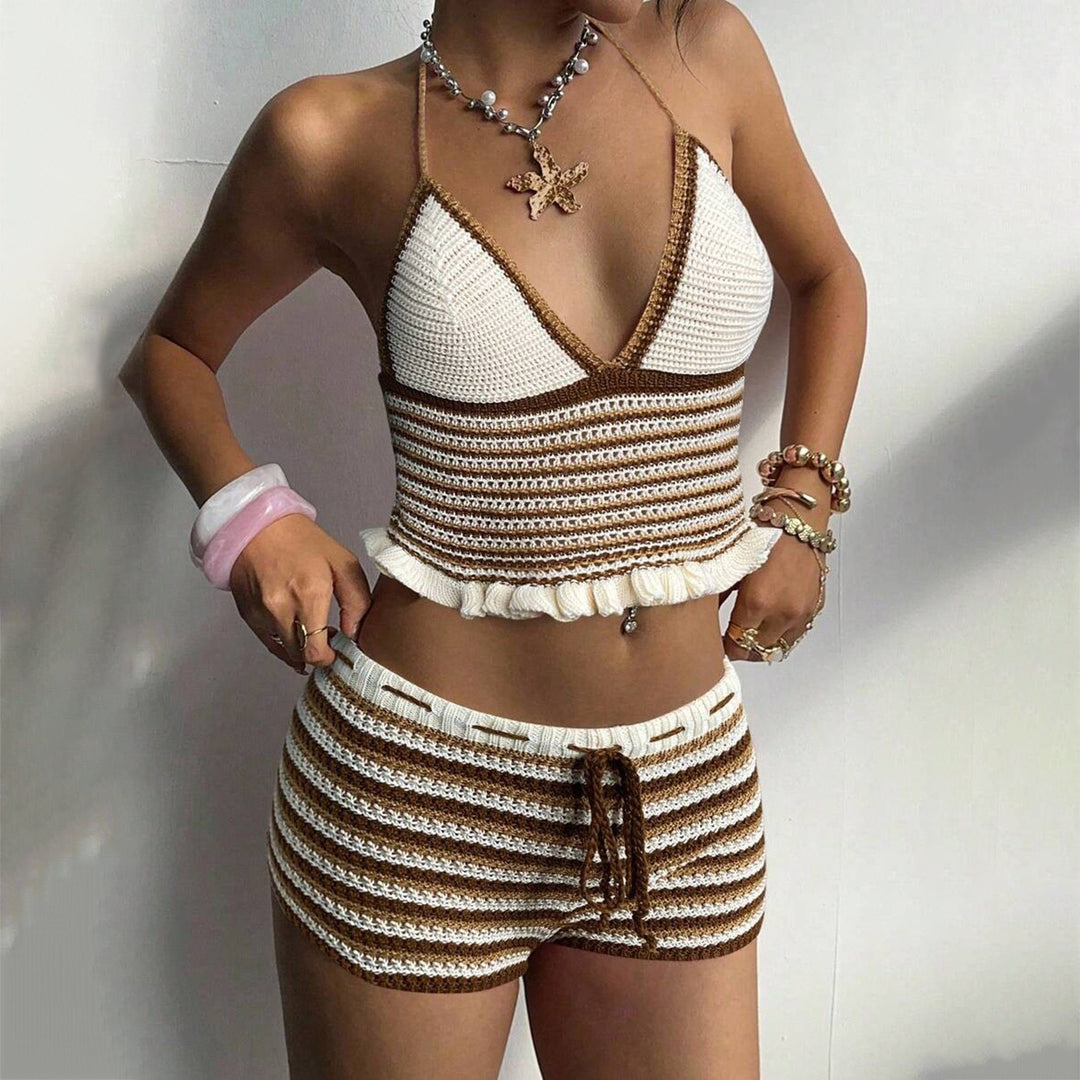 Damen Häkel-Set mit voluminösem Oberteil und Shorts Echo Archiv