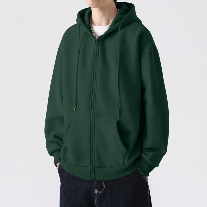 Herren Kapuzensweatjacke mit durchgehendem Reißverschluss und legerer Passform Echoarchiv