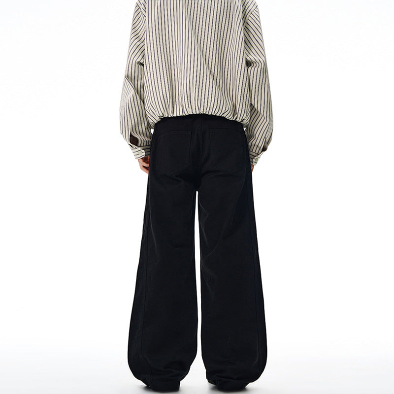 Herren Extraweite Baumwoll-Twill-Hose mit hoher Bundhöhe und extra weitem Bein Echo Archiv