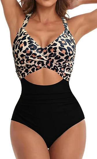 Damen Einteiliger Badeanzug mit elegantem Wickelschnitt Echo Archiv