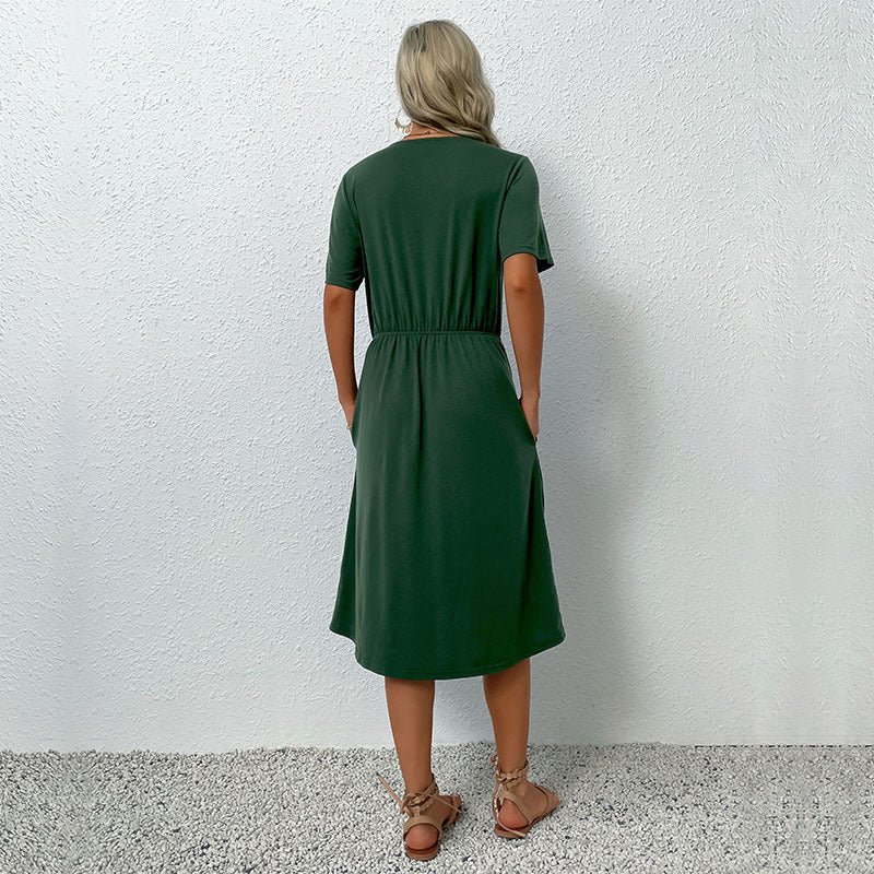 Damen Wickelkleid mit Knopfdetails Echo Archiv