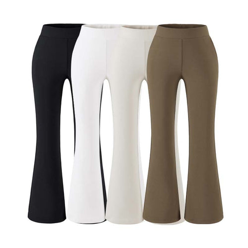Damen Hochtaillierte Stretch-Schlaghose mit weitem ausgestelltem Saum Echoarchiv