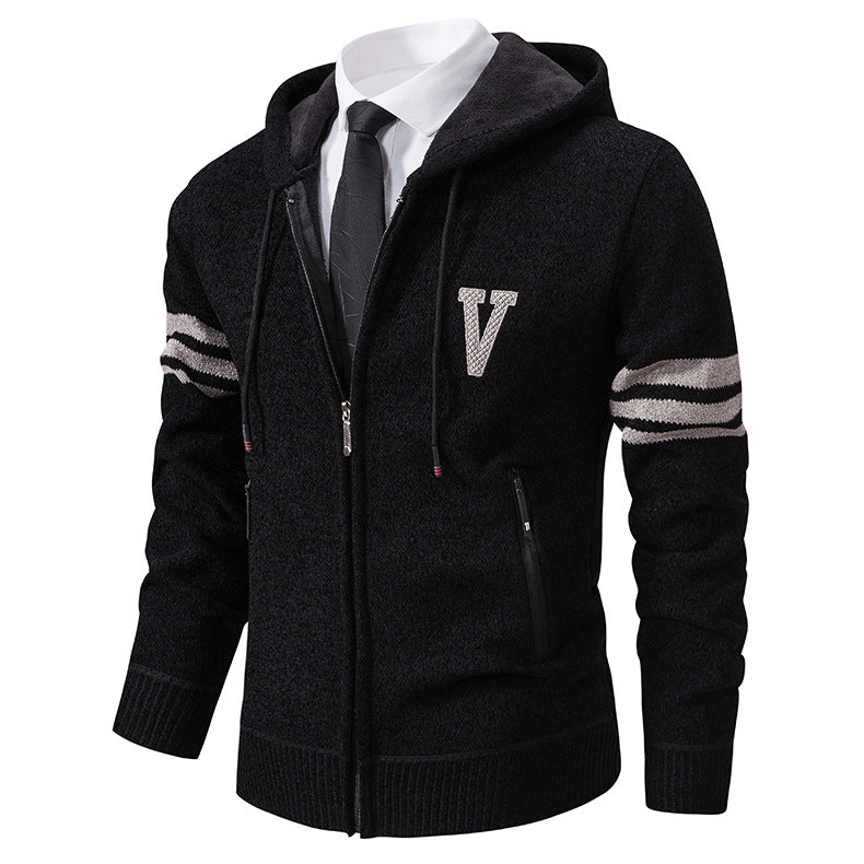 Herren Freizeitjacke mit modernem Stehkragen und kontrastierenden Streifen Echoarchiv