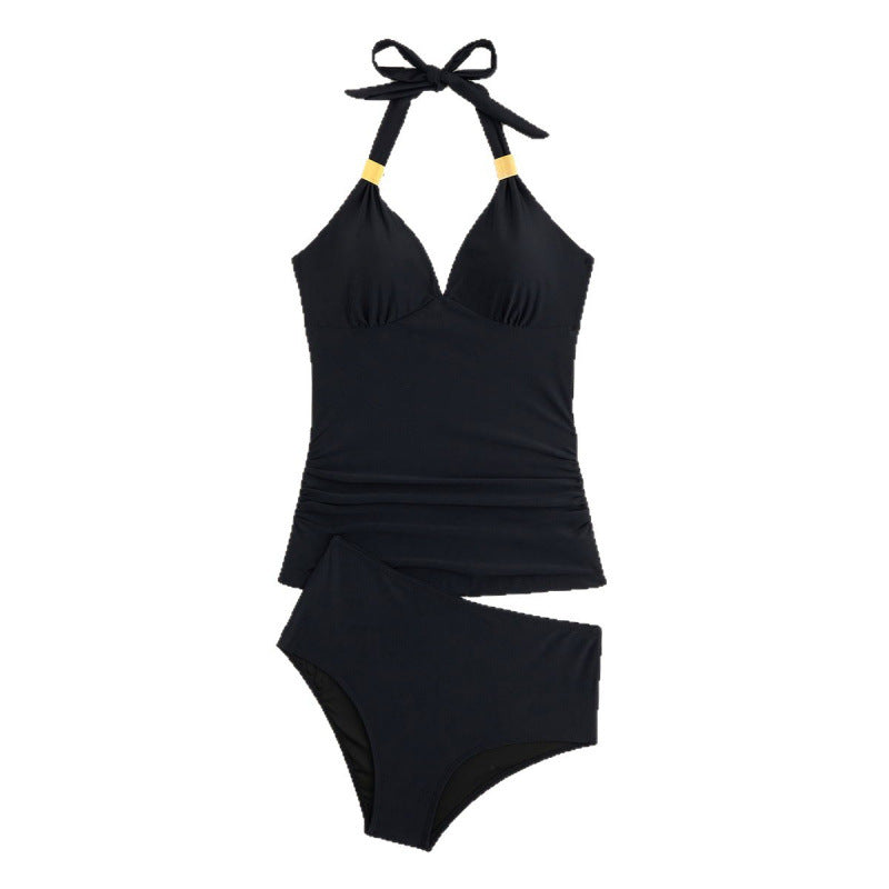 Damen Tankini mit tiefem V-Ausschnitt und dekorativem Knoten Echo Archiv