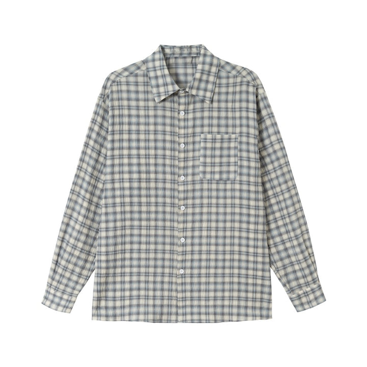 Unisex Karo-Relax-Hemd im Oversized-Look mit Brustpatch und Soft‑Touch Baumwollmix Echoarchiv