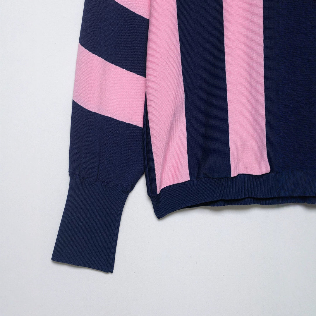 Damen Oversize-Strickpullover mit breiten Blockstreifen und überschnittener Schulter Echoarchiv