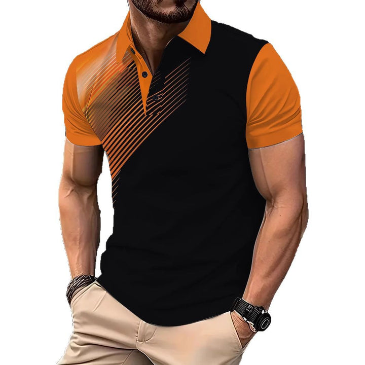 Herren Poloshirt mit modernem Grafikdesign und bequemer Passform Echoarchiv