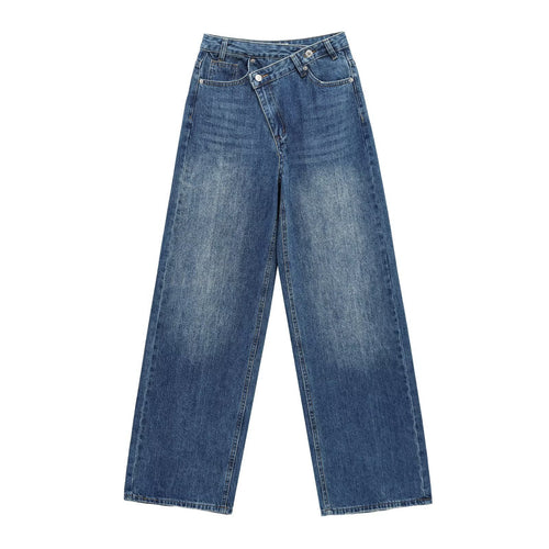 Damen weit geschnittene Jeans im modernen Design mit asymmetrischem Schnitt Echo Archiv