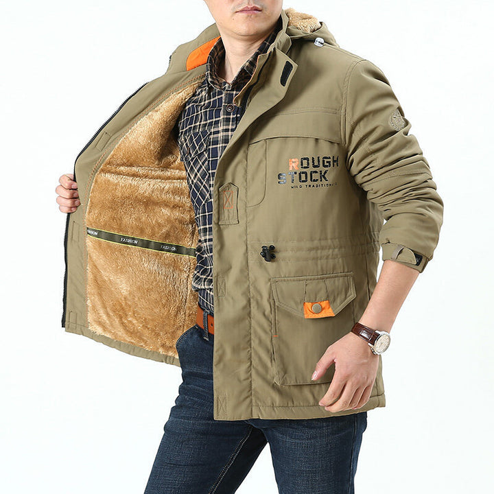 Herren nan thermisch gefütterter Utility-Parka mit weichem Teddyinnenfutter, Kapuze und multifunktionalen Taschen Echo Archiv