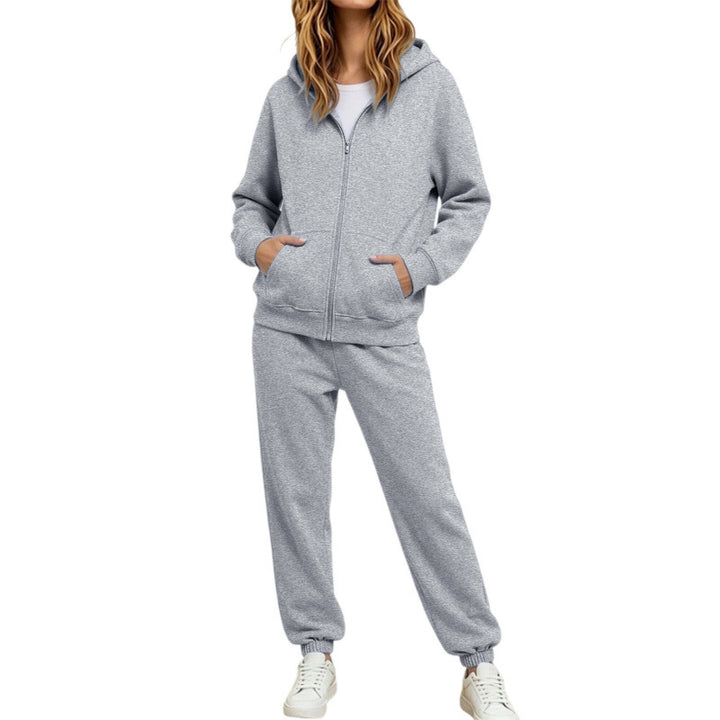 Damen Komfortabler Kapuzenpullover und Jogginghose Set Echoarchiv