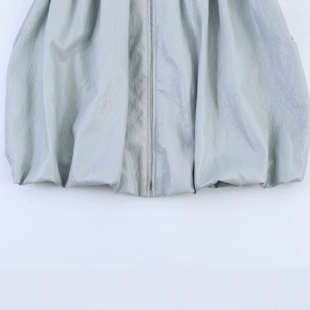 Damen Oversize-Jacke mit Ballonärmeln, Reißverschluss und geraffter Passe Echo Archiv