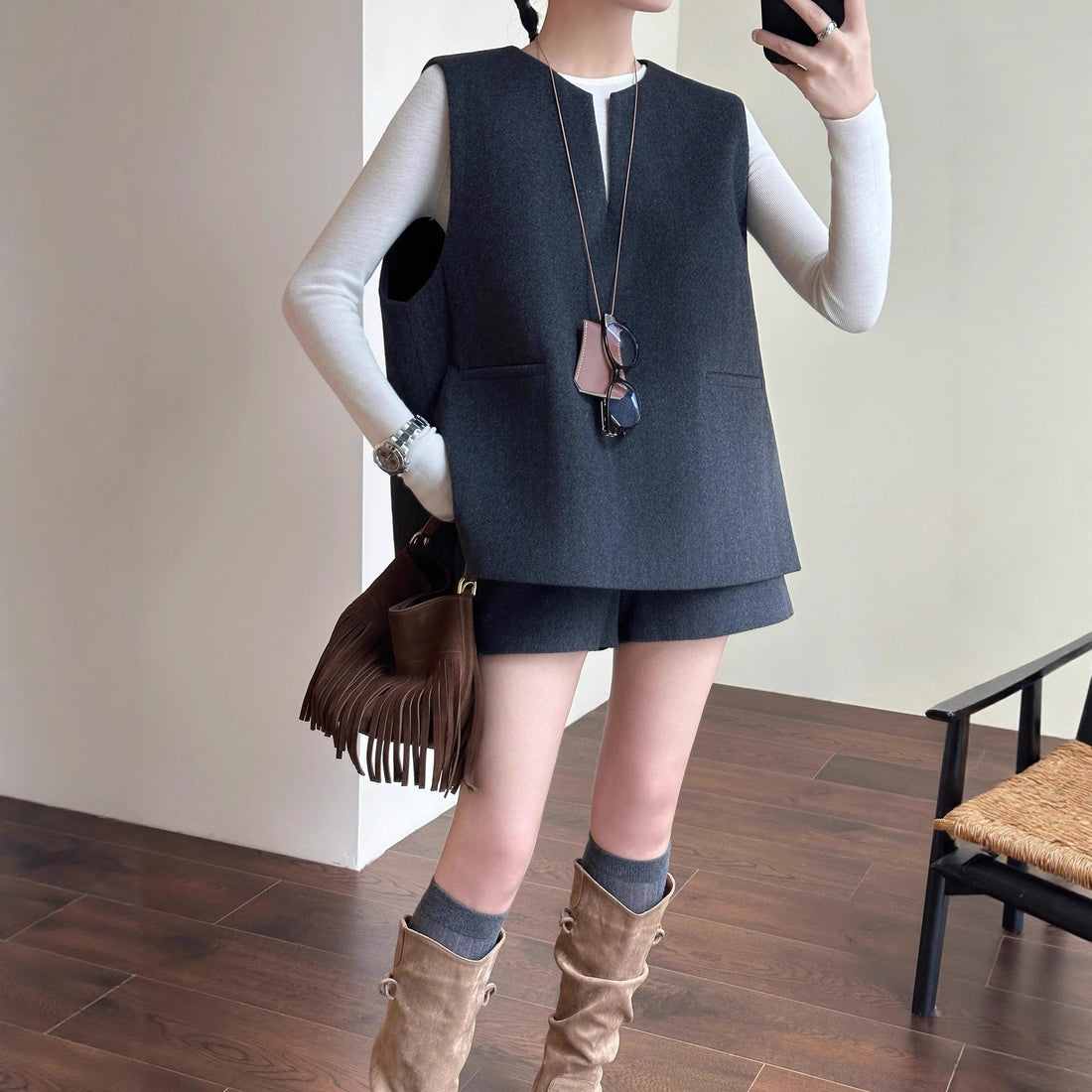 Damen Elegante Weste aus feinem Stoff Echoarchiv