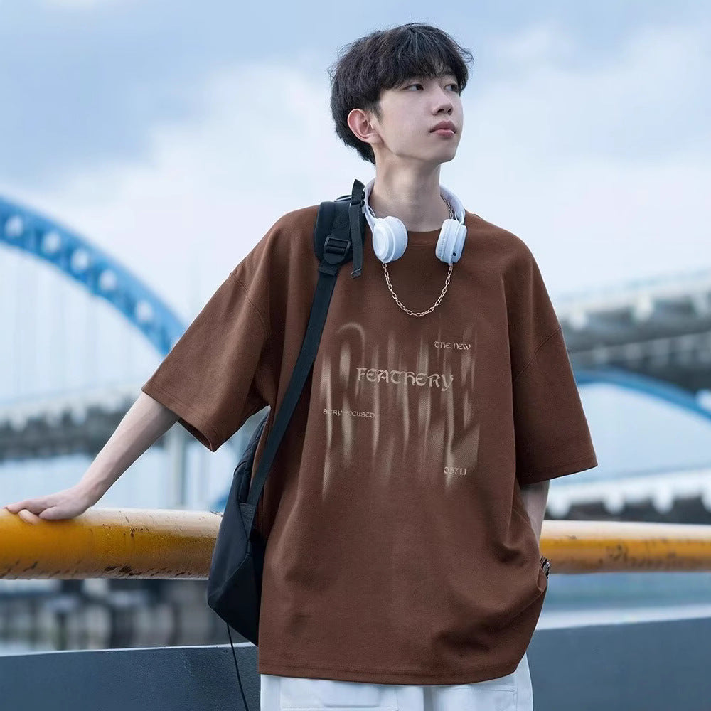 Herren Übergrößes T-Shirt mit kreativem Druck Echoarchiv