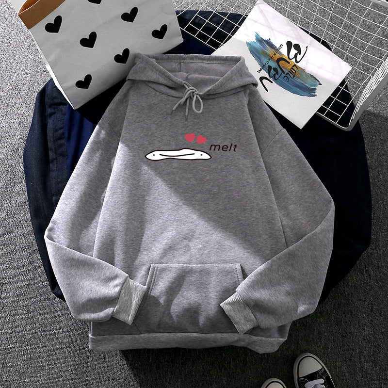 Damen Kapuzenpullover mit minimalistischer Grafik, lockerer Oversize-Passform und Kängurutasche – Auréline