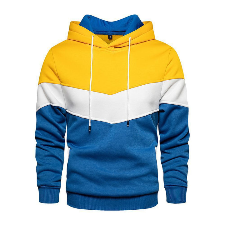 Herren modischer Kapuzenpullover mit geometrischem Farbdesign Echoarchiv