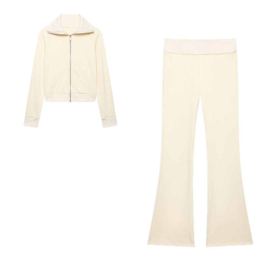 Damen Hochtaillierte Stretch-Flared-Hose mit weitem Schlag und elastischem Bund Echo Archiv