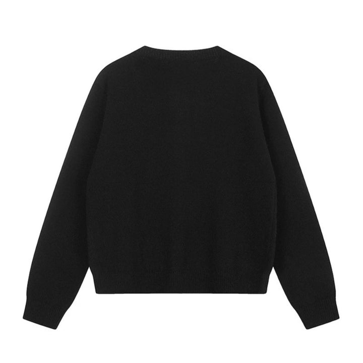 Damen Strickjacke mit Katzen-Jacquard, Zierknebelverschluss und Sternbordüre Echoarchiv