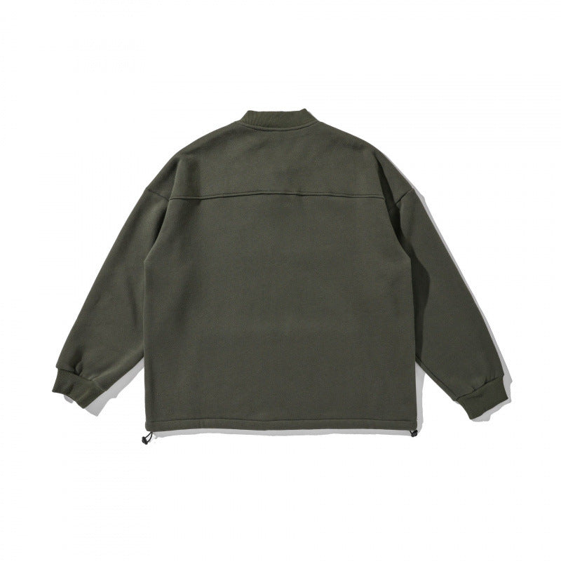 Unisex Oversize-Sweatshirt mit Henley-Knopfleiste, Kängurutasche und Tunnelzugsaum Echo Archiv