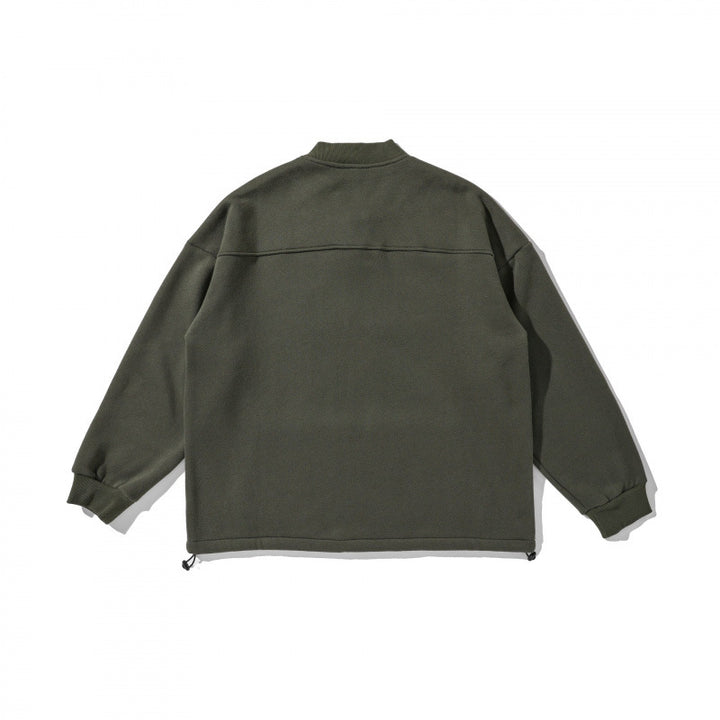 Unisex Oversize-Sweatshirt mit Henley-Knopfleiste, Kängurutasche und Tunnelzugsaum Echo Archiv