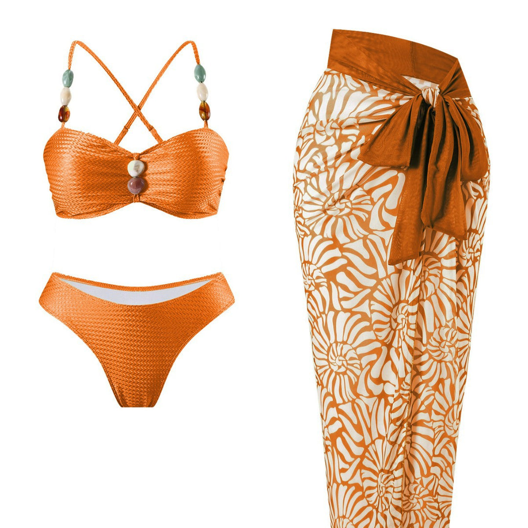 Damen Eleganter Beachwear mit floralem Überrock Echo Archiv