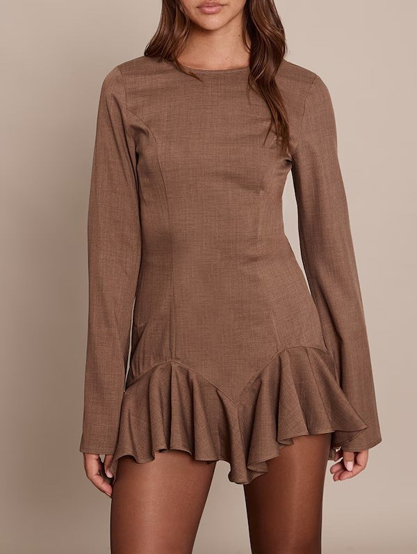 Damen Elegantes Wickelkleid mit Rüschensaum Echo Archiv