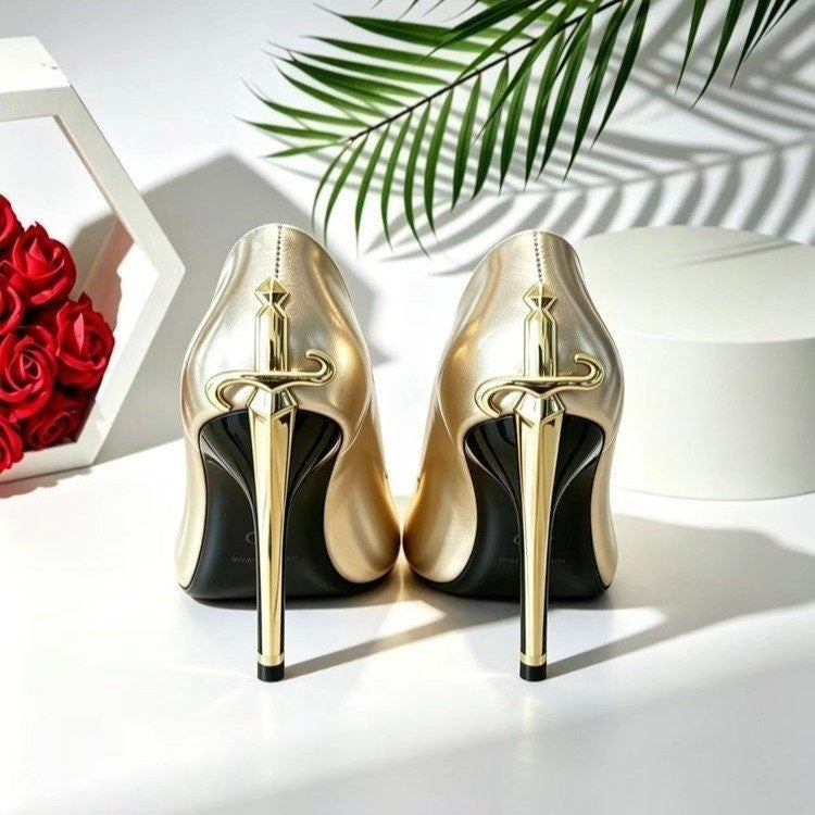 Damen Luxuriöse Absatzpumps mit Dolch‑Ornament am Stiletto Echo Archiv