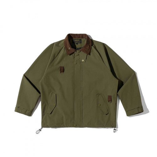 Unisex Kastenförmige Overshirt‑Jacke im Utility‑Stil mit Cordkragen, Pattentaschen und Kordelzugsaum Echo Archiv